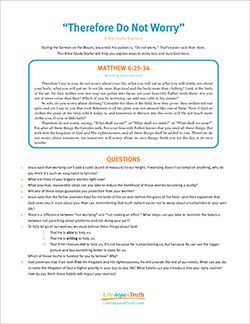 “Therefore Do Not Worry”