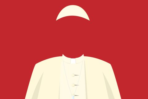 Graphic of a pope's clothing to illustrate the article 