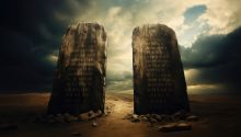 A graphic of the tablets of the 10 Commandments to illustrate the article 